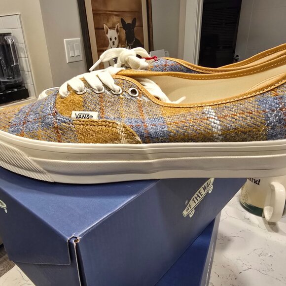 VANS PREMIUM Authentic Harris Tweed® VN000EBNJM9 TAN Men Shoes Size 12 NEW - Picture 5 of 13
